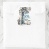 黙示録3:20わたしは扉に立ち、ノックする ラウンドシール (バッグ)