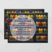 黙示録3:20ドアに立ってノック ポストカード (正面/裏面)