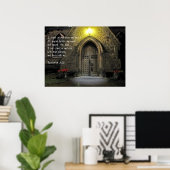 黙示録3:20教会の扉 ポスター (ホームオフィス)