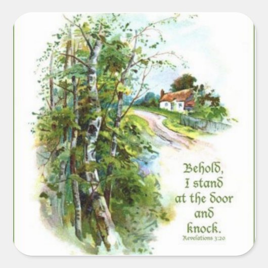 黙示録3:20聖なる書物、 経典 スクエアシール (正面)