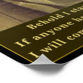 黙示録3:20見よ私はドアのポステに立つ ポスター (角)