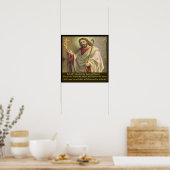 黙示録3:20見よ私はドアのポステに立つ ポスター (キッチン)