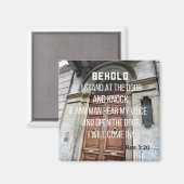 黙示録3:20見よ私は戸口に立つ マグネット (正面/裏面)