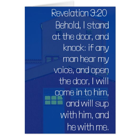 黙示録3:20 I Stand at the Door Greeting Card (正面)