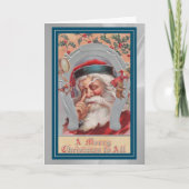 鼻から指を離れるレトロサンタ カード (正面)