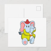 鼻がホースの消防士の象 ポストカード (正面/裏面)