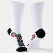 鼻が近いクルーソックス付きネズミ ソックス (傾斜あり)