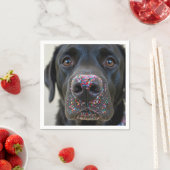 鼻に振りかける黒犬 スタンダードカクテルナプキン (インサイチュ)