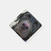 鼻に振りかける黒犬 スタンダードカクテルナプキン (角)