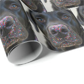 鼻に振りかける黒犬 ラッピングペーパー (ロールコーナー)
