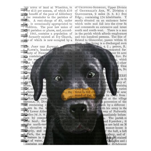 鼻に骨がある黒いラブラドール ノートブック (正面)