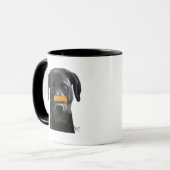 鼻に骨がある黒いラブラドール マグカップ (正面左)