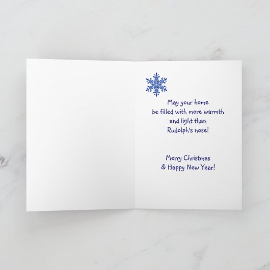 鼻のおもしろいのトナカイ、雪片犬のトリマー シーズンカード (内部)