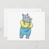 鼻のついた整備士がレンチを持っている ポストカード (正面/裏面)