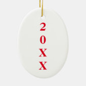 鼻のクリスマスのオーナメントが付いているルドルフのパワー・アンテナ セラミックオーナメント (裏面)