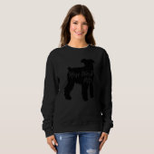 鼻のワークピティテリアドッグシルエット スウェットシャツ (正面フル)