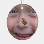 鼻の上のカエル セラミックオーナメント (左)