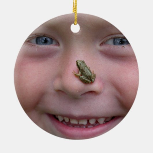 鼻の上のカエル セラミックオーナメント (裏面)