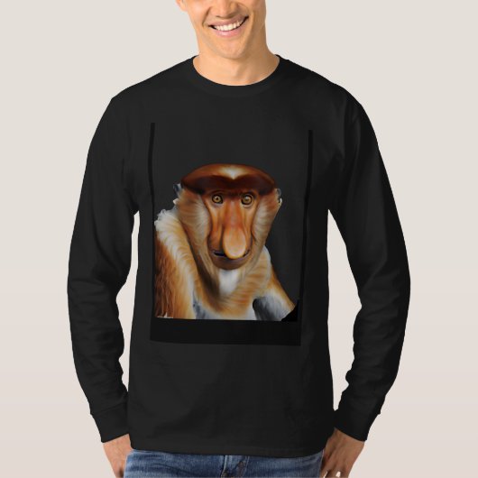 鼻の長い愛らしいテングザル Tシャツ (正面)