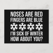 鼻は赤い指は青い私は冬にうんざりしている ポストカード (正面)