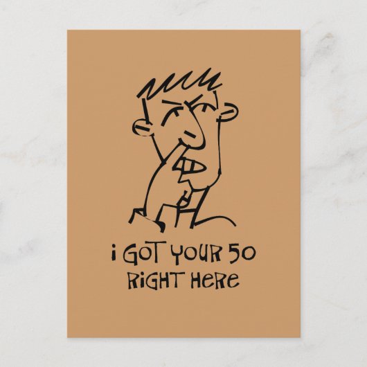 鼻ほじり50歳、君の50歳をゲットだ! ポストカード (正面)