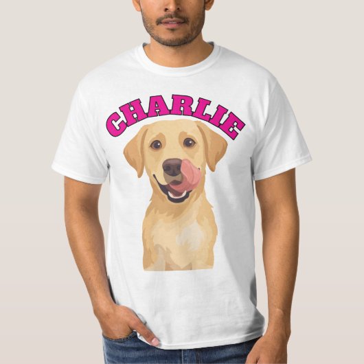 鼻をなめる幸せなラブラドール Tシャツ (正面)