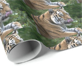 鼻をなめる美しい虎 ラッピングペーパー (ロールコーナー)