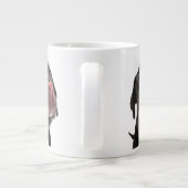 鼻をなめる黒いラブラドール ジャンボコーヒーマグカップ (裏面)