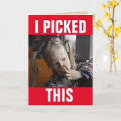 鼻をほじる少女の面白いバレンタインカード カード (黄色い花)