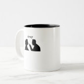 鼻を押す ツートーンマグカップ (正面左)