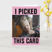 鼻を摘む女の子おもしろい誕生日カード カード (黄色い花)