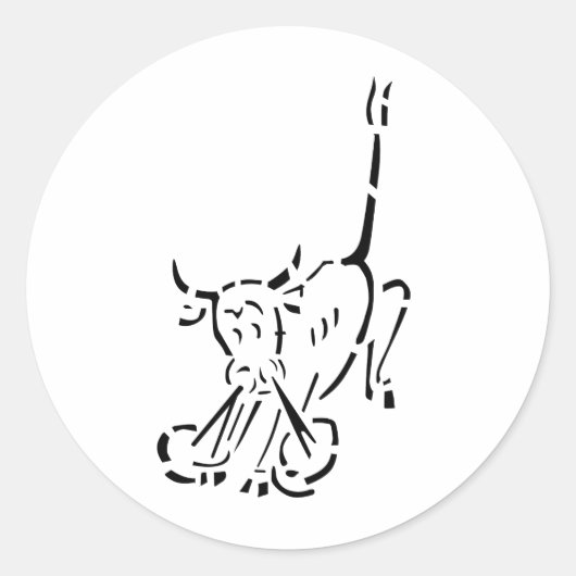 鼻を鳴らすBull - U-47 ラウンドシール (正面)