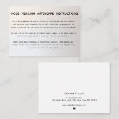 鼻ピアスのためのアフターケアの指示 名刺 (正面/裏面)