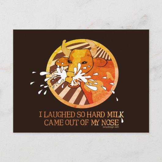 鼻ポストカードから牛の笑いミルク ポストカード (正面)