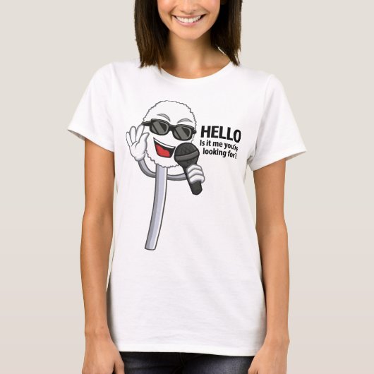 鼻仕事の面白い歌うQ-tip Tシャツ (正面)