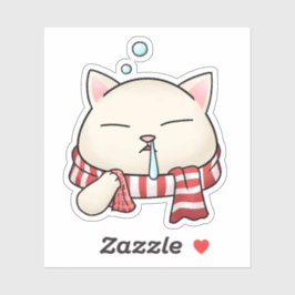 鼻垂おもしろいれスカーフのクリスマスキャット シール