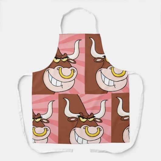 鼻怒付き激しいブルマスコットリングや輪 エプロン (正面)