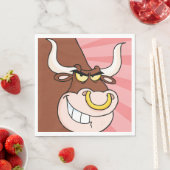 鼻怒付き激しいブルマスコットリングや輪 スタンダードランチョンナプキン (インサイチュ)