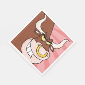 鼻怒付き激しいブルマスコットリングや輪 スタンダードランチョンナプキン (角)