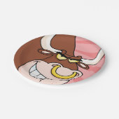 鼻怒付き激しいブルマスコットリングや輪 ペーパープレート (アングル)