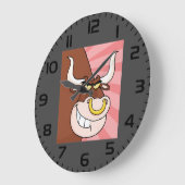 鼻怒付き激しいブルマスコットリングや輪 ラージ壁時計 (傾斜)