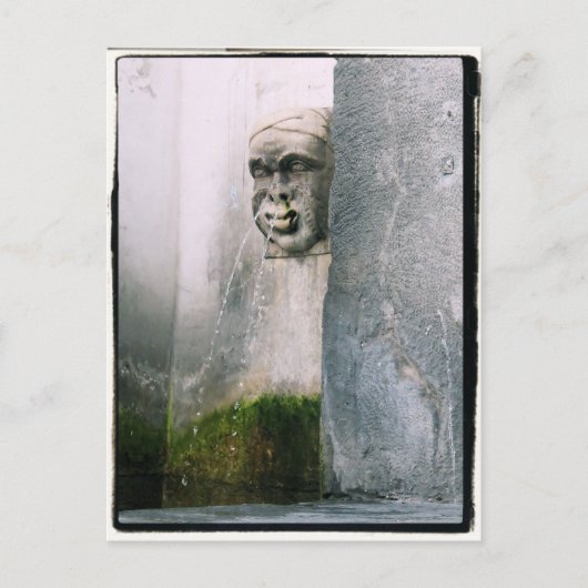 鼻水が垂れる？ イタリアのヴェローナにある噴水 ポストカード (正面)