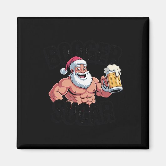 鼻糞サンタ 冗談 肉体派 クリスマス おもしろTシャツ B マグネット (正面)