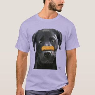 鼻2の骨を搭載する黒いラブラドール Tシャツ