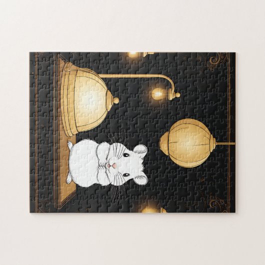 齧歯動物の居心地の良いハムスター ジグソーパズル (横)