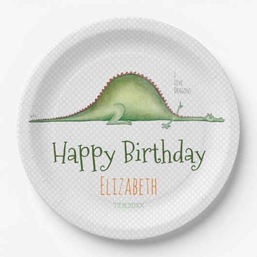 龍が床に伸びていた ペーパープレート (正面)