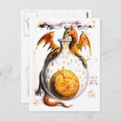龍が炎に火を吹き込む ポストカード (正面/裏面)