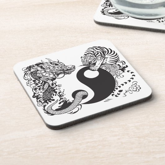 龍と虎の陰陽記号 コースター (左側)