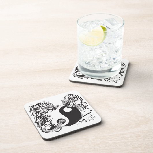 龍と虎の陰陽記号 コースター (右側)