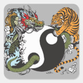 龍と虎の陰陽記号 スクエアシール (正面)